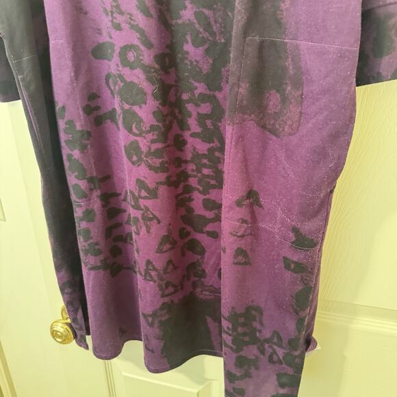 Natori Housecoat Purple Animal Print Asian-Inspired Robe XL Lounge Dress - Picture 3 of 5